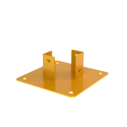 1Guard 200 x 200 Powder Coated Yellow Steel Foot