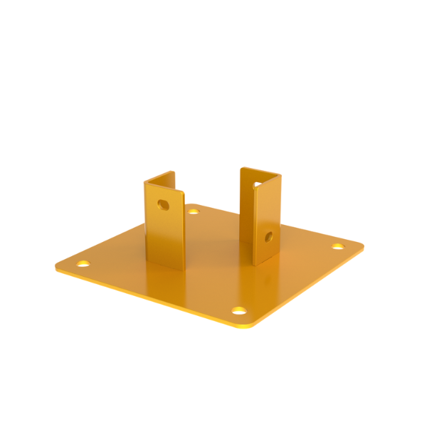 1Guard 200 x 200 Powder Coated Yellow Steel Foot