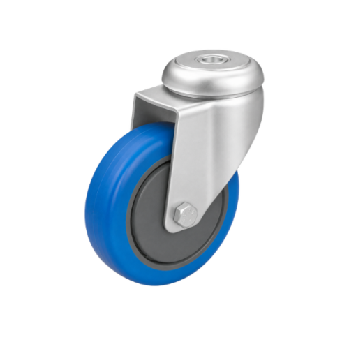 Bolt Hole Fitting Castor Blue - 100mm