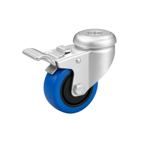 Bolt Hole Fitting Castor Blue - 75mm