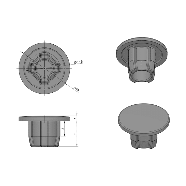 Wing Hinge Cover Cap
