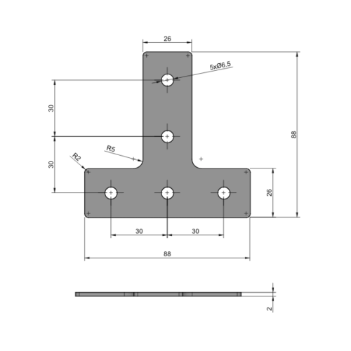 3 Series T Shape Plate