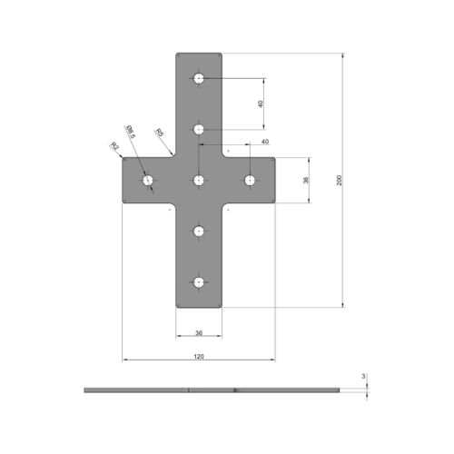 4 Series X Shape Plate