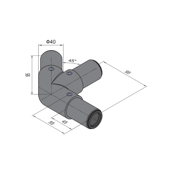 SPS 45 Degree L Connector - Right 5 SPS 45 Degree L Connector - Right