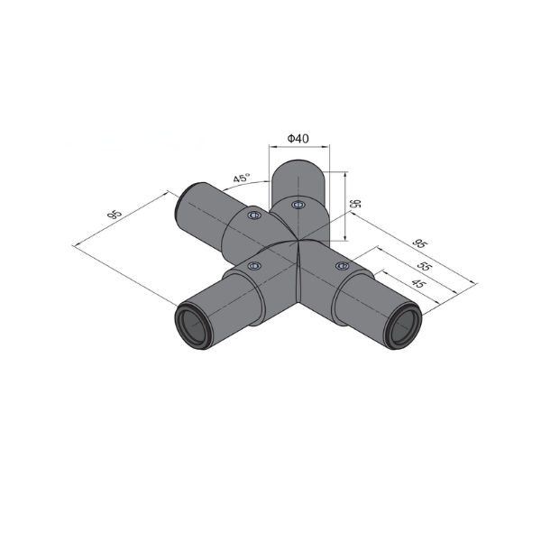 SPS 45 Degree T Connector - Left