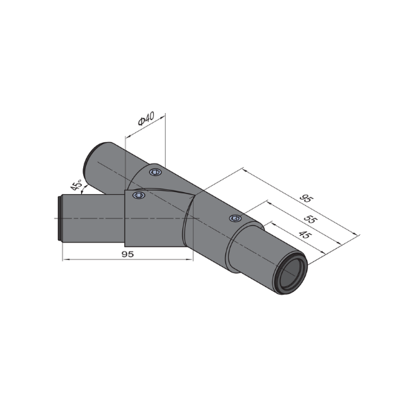 SPS 45 Degree Y Connector - Left 5 SPS 45 Degree Y Connector - Left