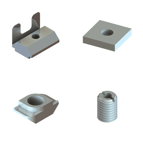 SlotPro Roll In's, T Nuts & Threaded Plates CAD File Downloads